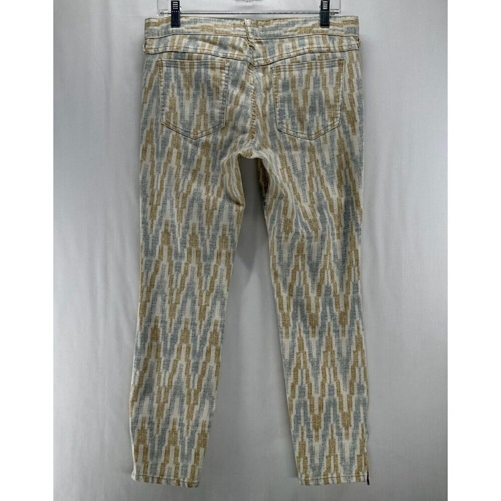 Free People Jeans Womens 30 Ikat Print Skinny Ankle Stretch Cotton Blend Beige - Picture 2 of 11